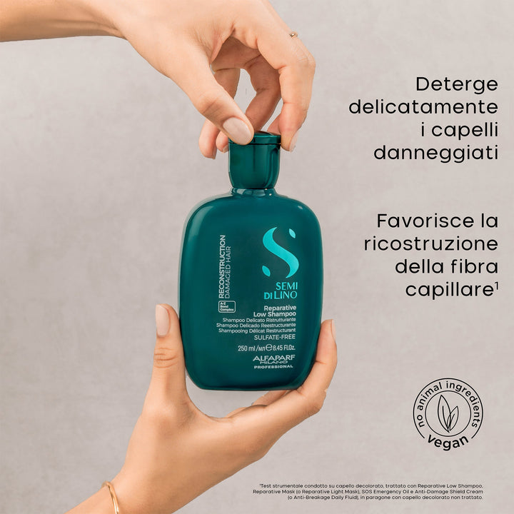 Shampoo Reparativo Semi di Lino 250ml per Capelli Danneggiati