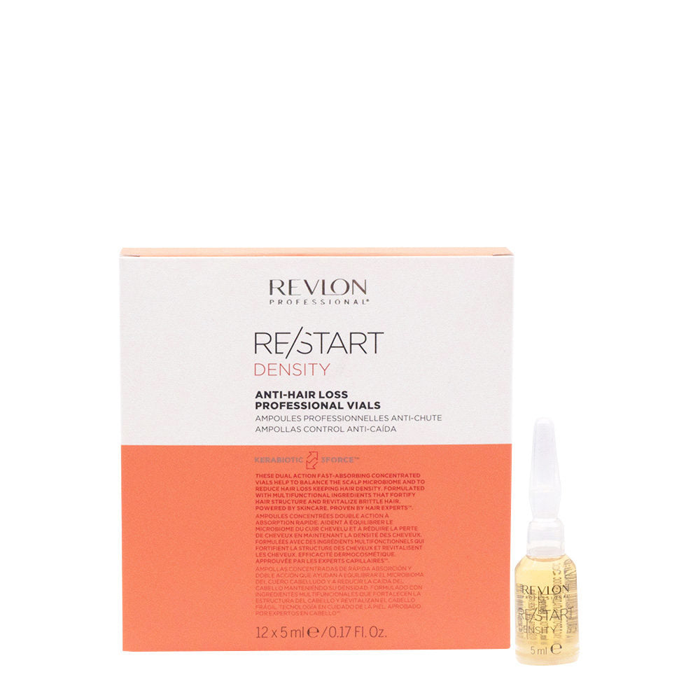 Revlon Restart Density Fiale Professionali Anticaduta 12x5ml - Trattamento Rinforzante Capelli Deboli