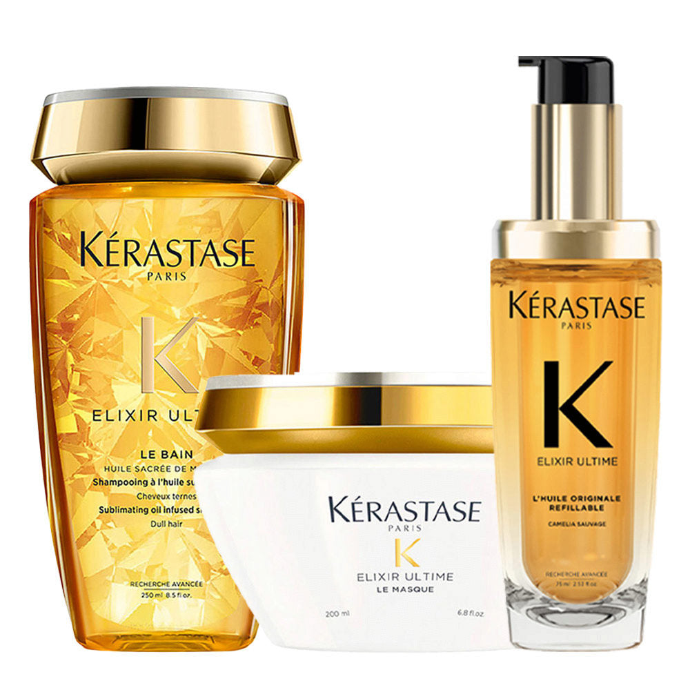 Kérastase Elixir Ultime Trio: Shampoo 250ml, Maschera 200ml, Olio 75ml